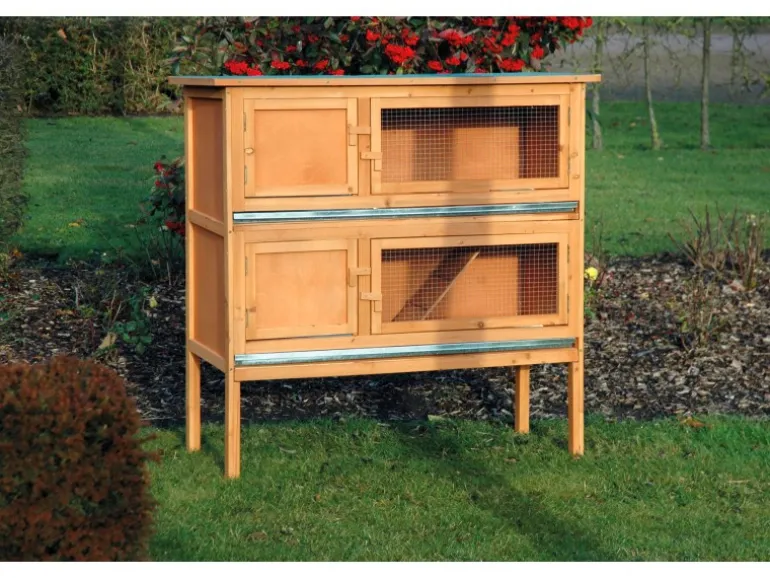 Dobar Kleintierstall mit 2 Etagen 115 cm x 45 cm x 116 cm FSC®