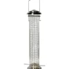 Dobar Metallgitter-Futtersäule für Vögel 9,5 cm x 9,5 cm x 39 cm Silber