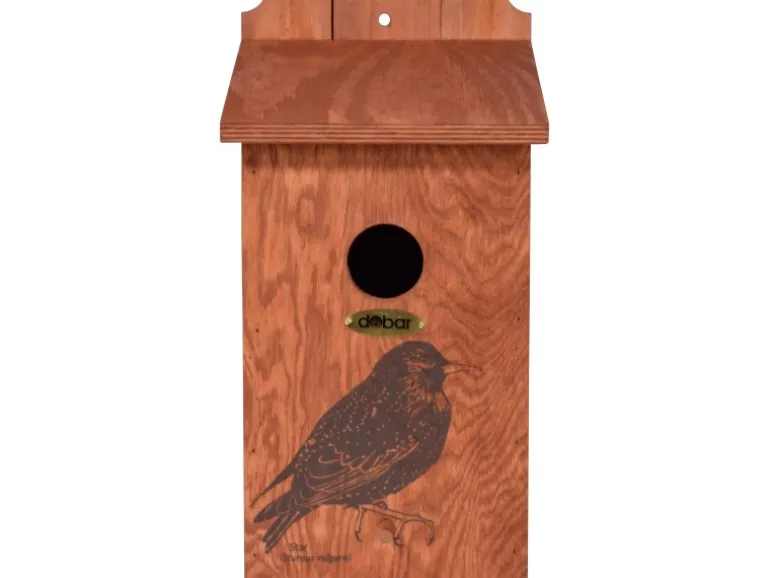 Dobar Nistkasten mit Siebdruckmotiv Star Ø 45 mm 19 x 20 x 38 cm Kiefer FSC®