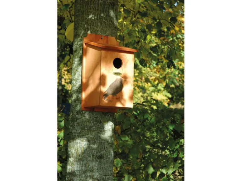 Dobar Nistkasten mit Siebdruckmotiv Star Ø 45 mm 19 x 20 x 38 cm Kiefer FSC®