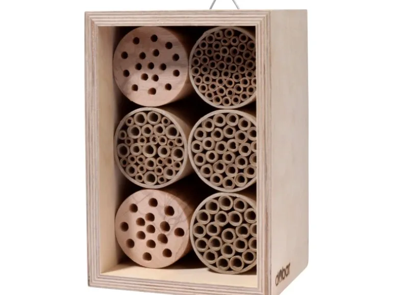 Dobar Profi-Insektenhotel für Wildbienen 16 cm x 12,5 cm x 23 cm Birke