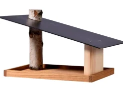 Dobar Vogelfutterhaus Futura mit Futterstation für Wildvögel 24 cm x 22 cm Holz