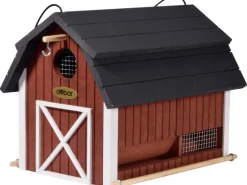 Dobar Vogelfutterhaus Katthult 31,5 cm x 22 cm x 24 cm Rot-Schwarz