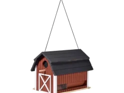 Dobar Vogelfutterhaus Katthult 31,5 cm x 22 cm x 24 cm Rot-Schwarz