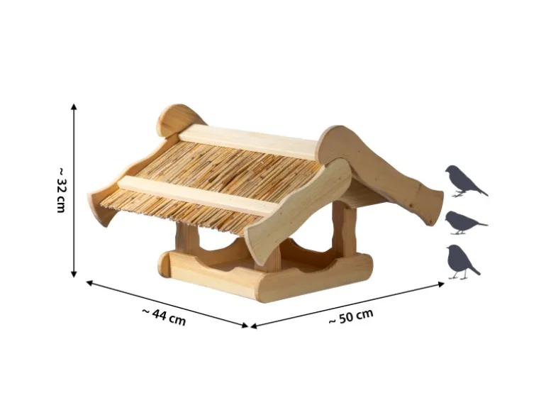 Dobar Vogelhaus Kunoy mit Schilfdach für Ständer FSC®