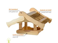 Dobar Vogelhaus Kunoy mit Schilfdach für Ständer FSC®