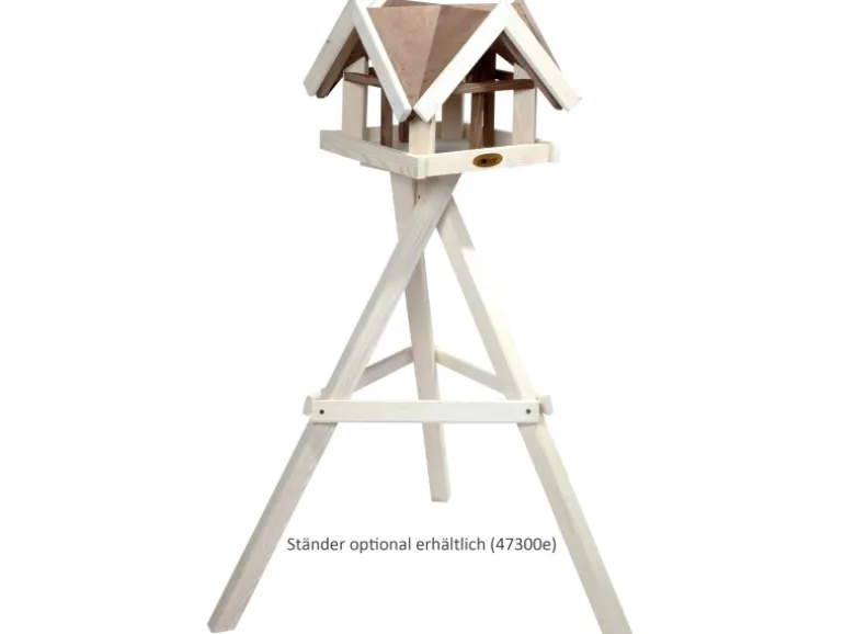 Dobar Vogelhaus mit Antikfinish 37 x 37 x 43 cm Braun-Weiß
