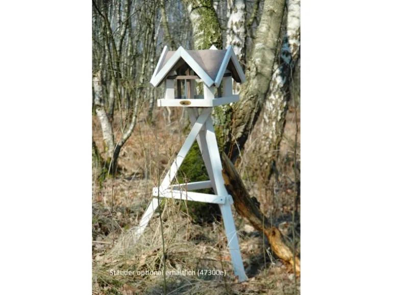 Dobar Vogelhaus mit Antikfinish 37 x 37 x 43 cm Braun-Weiß