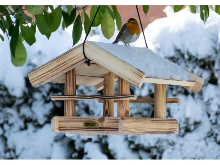 Dobar Vogelhaus Quemado 30 x 34,5 x 22,5 cm Kiefer geflammt FSC®