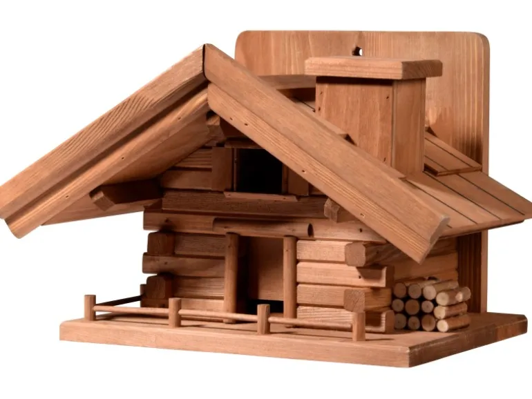 Dobar Vogelhaus St. Moritz im Berghütten-Design 33 x 24,5 x 21 cm Braun FSC®