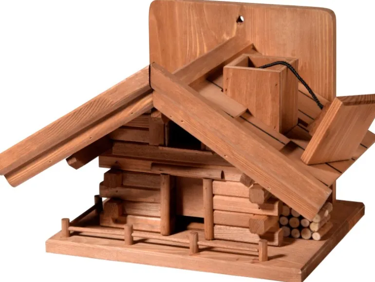 Dobar Vogelhaus St. Moritz im Berghütten-Design 33 x 24,5 x 21 cm Braun FSC®