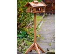 Dobar Vogelhaus Tirol im Berghütten-Design 37 x 37 x 117 cm Braun FSC®