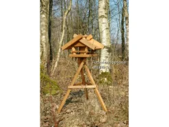 Dobar Vogelhaus-Ständer 66,5 x 66,5 x 84 cm Braun dreibeinig Eiche