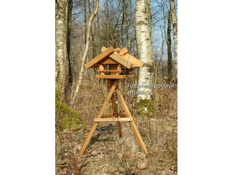 Dobar Vogelhaus-Ständer 66,5 x 66,5 x 84 cm Braun dreibeinig Eiche