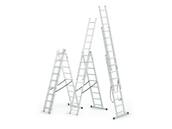DRABEST Vielzweckleiter 3 x 7 Sprossen Aluminium