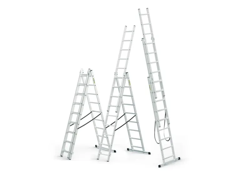 DRABEST Vielzweckleiter 3 x 7 Sprossen Aluminium