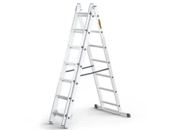 DRABEST Vielzweckleiter 3 x 7 Sprossen Aluminium
