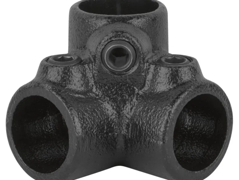 Dreiweg-Eckstück 90° Schwarz matt für Stahlrohr Ø 2,7 cm