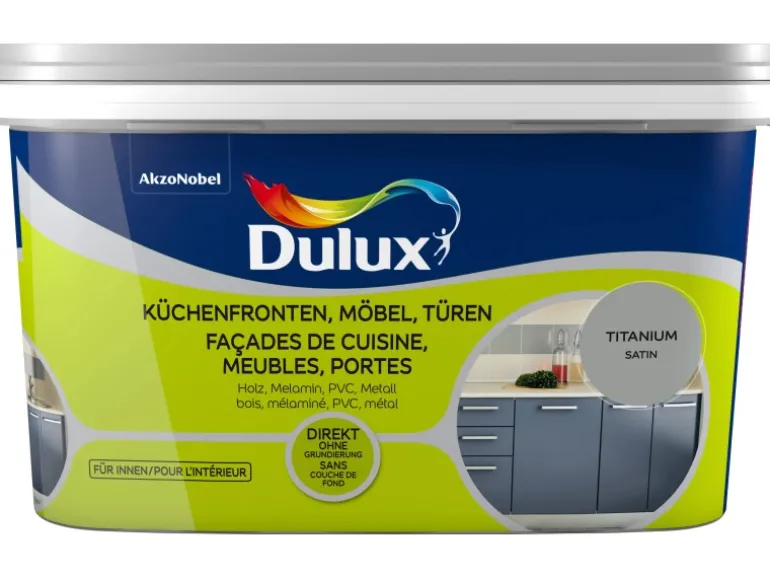 Dulux Fresh Up Lack für Küchen, Möbel und Türen Satin Titanium 2 l