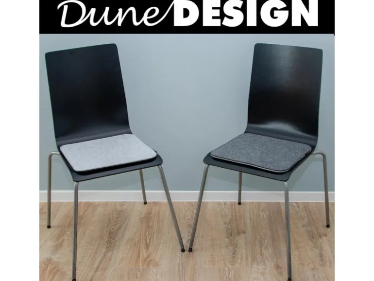 DuneDesign 4 Eckige Sitzkissen aus Filz 35 x 35 cm in Grau und Hellgrau