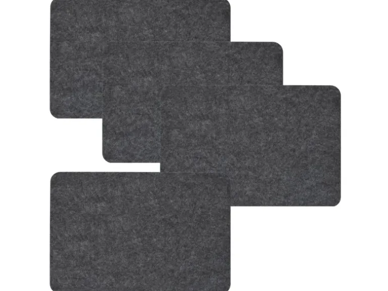 DuneDesign 4 Extradicke Tischsets aus Filz 43 x 30 x 0.5 cm Grau