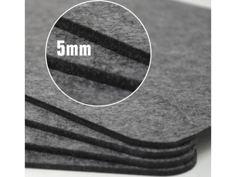 DuneDesign 4 Extradicke Tischsets aus Filz 43 x 30 x 0.5 cm Grau