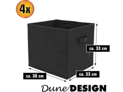 DuneDesign Aufbewahrungsbox für Kallax Regal 33 x 38 x 33 cm 4er Set mit Griff