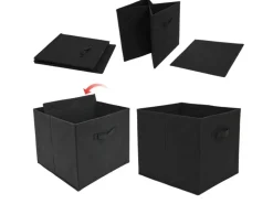 DuneDesign Aufbewahrungsbox für Kallax Regal 33 x 38 x 33 cm 4er Set mit Griff