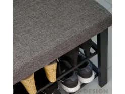 DuneDesign Offener Schuhschrank aus Metall 81 x 32 x 46 cm Grau