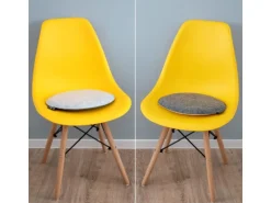 DuneDesign Rundes Sitzkissen aus Filz Ø 35 cm 30 mm Stark in Grau