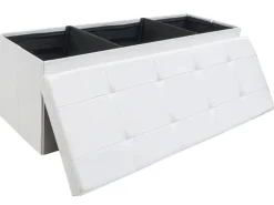 DuneDesign Sitzbank mit 120L Stauraum 110 x 38 x 38 cm in Weiß
