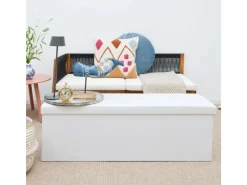 DuneDesign Sitzbank mit 120L Stauraum 110 x 38 x 38 cm in Weiß