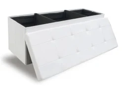 DuneDesign Sitzbank mit 120L Stauraum 110 x 38 x 38 cm in Weiß