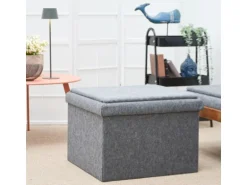 DuneDesign Sitzhocker mit Stauraum 56 x 56 x 40 aus Filz Grau