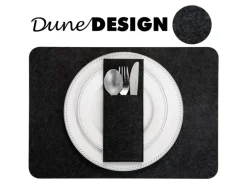 DuneDesign Tischset für 4 Personen aus Filz 43 x 30 cm Anthrazit