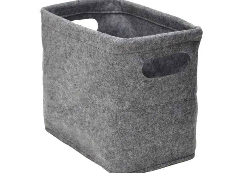 DuneDesign Toilettenpapier Aufbewahrungs Box aus Filz für 4 Klopapier Rollen