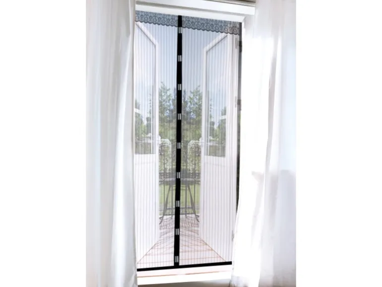 Easymaxx Tür-Moskitonetz Magic Klick Schwarz 90 cm x 210 cm