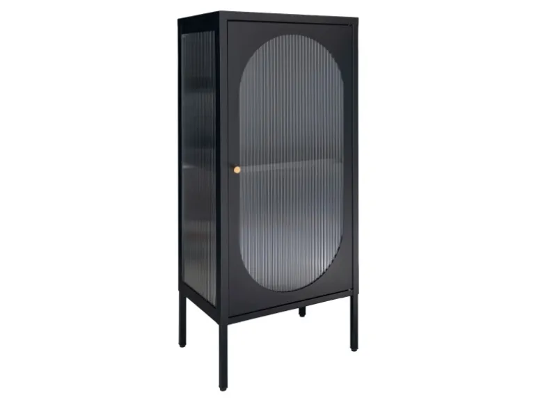 ebuy24 Adelaide Vitrinenschrank 1 Glastür Schwarz