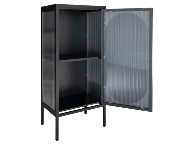 ebuy24 Adelaide Vitrinenschrank 1 Glastür Schwarz