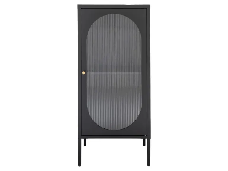 ebuy24 Adelaide Vitrinenschrank 1 Glastür Schwarz
