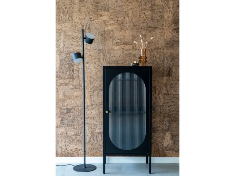 ebuy24 Adelaide Vitrinenschrank 1 Glastür Schwarz
