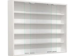 ebuy24 AgisaL Glasvitrinen Wandhängend 2 Schiebetüren Weiß