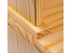 ebuy24 Alican Vitrinenschrank 2 Türen 2 Glastüren 2 Schubladen Natur