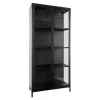 ebuy24 Brisbane Vitrinenschrank Höhe 175 cm Schwarz