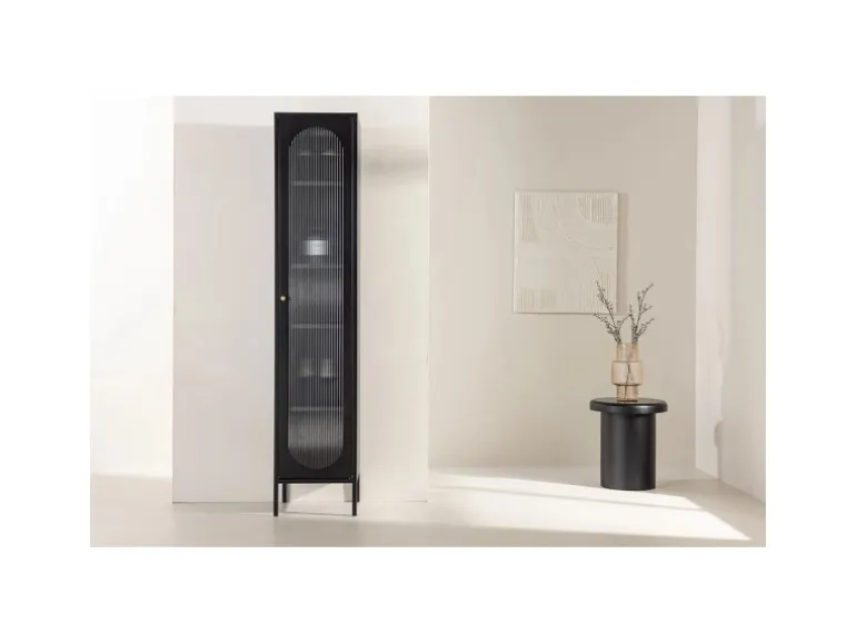 ebuy24 Cali Vitrinenschrank 1 Tür Schwarz