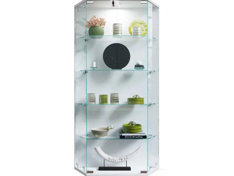 ebuy24 CenilaL Vitrinenschrank 2 Türen Weiß
