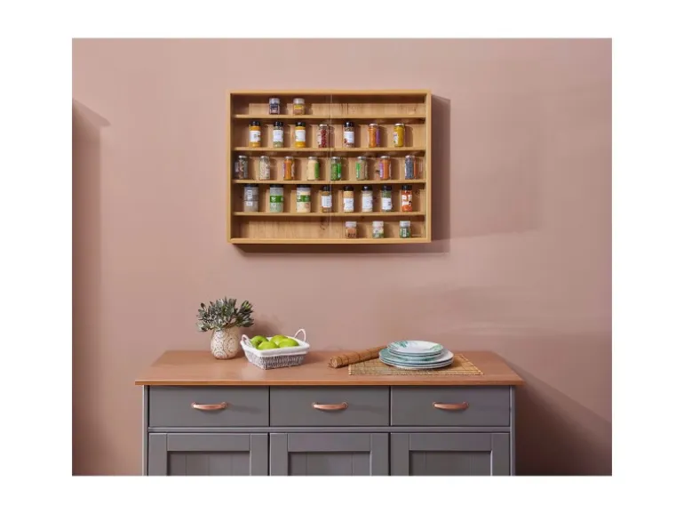 ebuy24 Comit Vitrinenschrank Wandhängend 2 Glastüren Sonoma Eiche Dekor