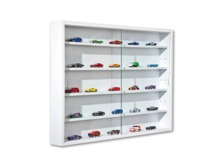 ebuy24 Comit Vitrinenschrank Wandhängend 2 Glastüren Weiss