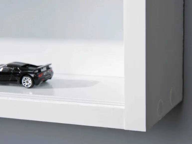 ebuy24 Comit Vitrinenschrank Wandhängend 2 Glastüren Weiss