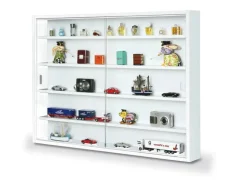 ebuy24 Comit Vitrinenschrank Wandhängend 2 Glastüren Weiss